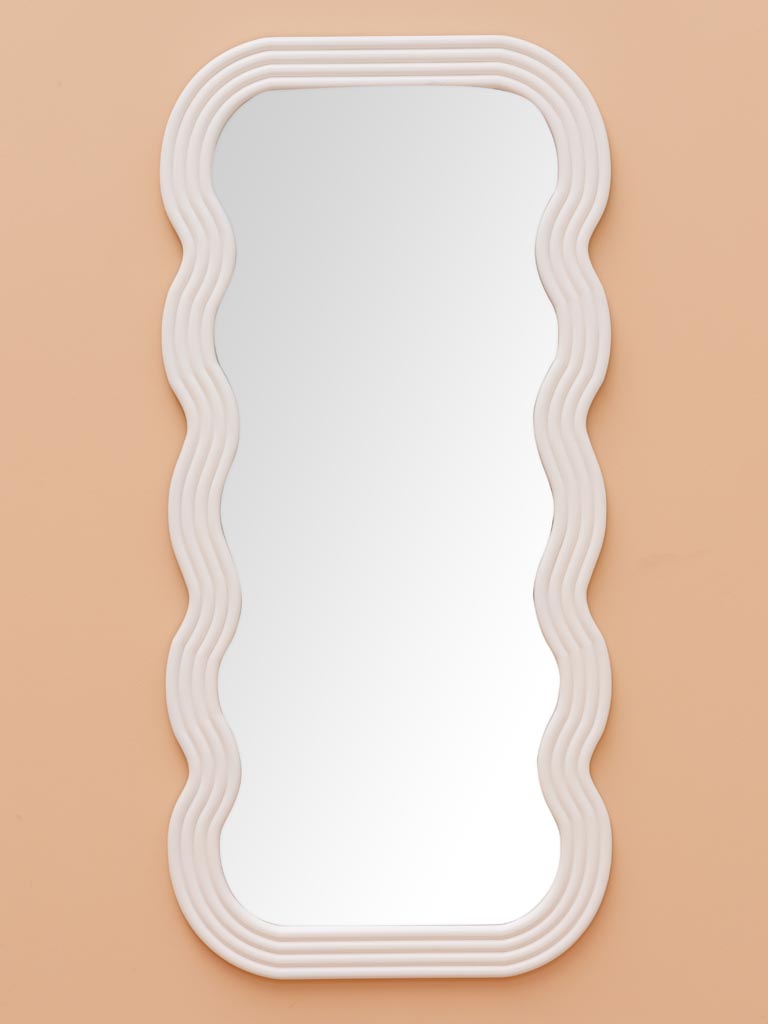 Large white wavy mirror Ziggy - 1