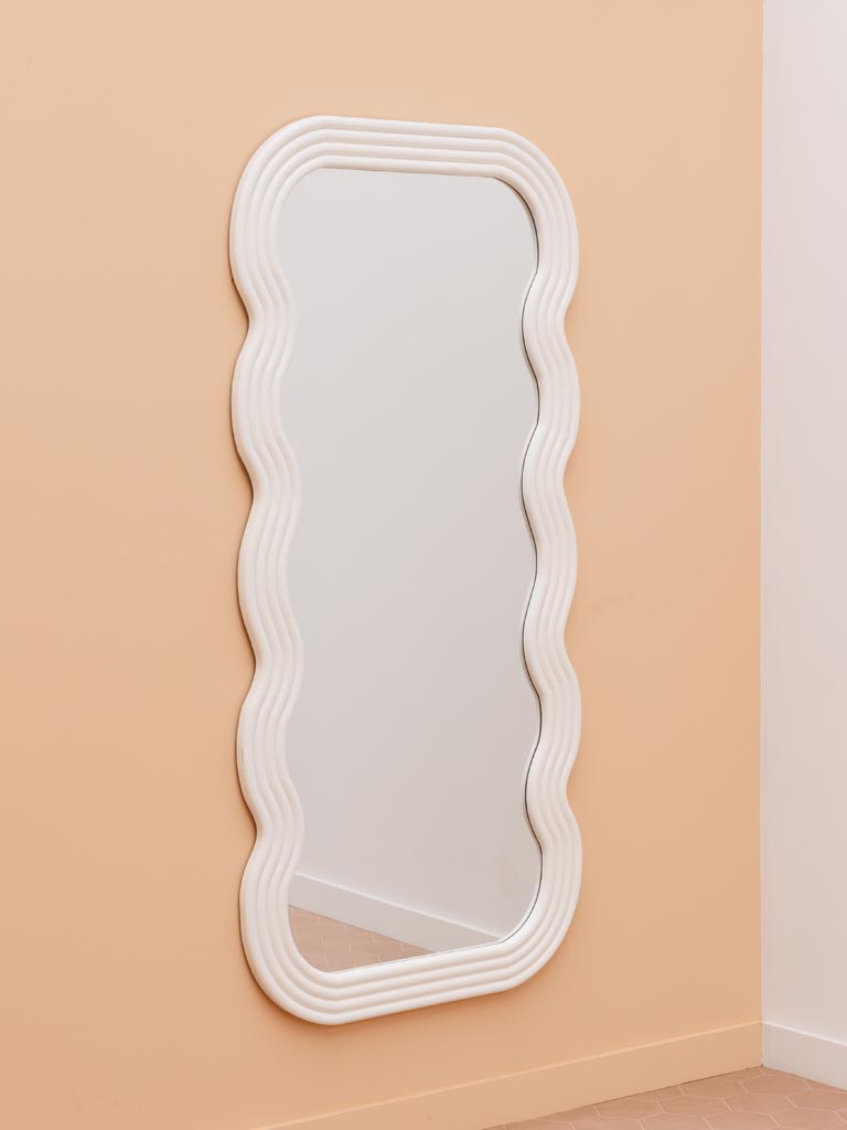 Large white wavy mirror Ziggy - 3