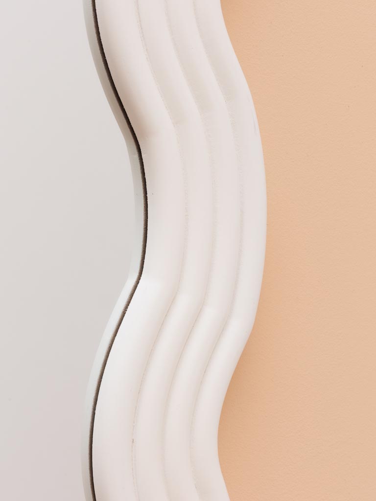 Large white wavy mirror Ziggy - 5