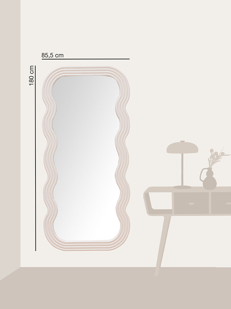 Large white wavy mirror Ziggy - 4