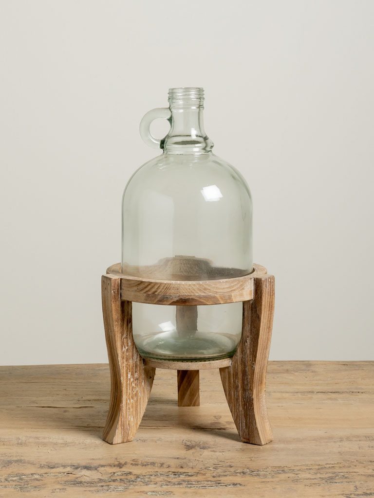 Bottle vase with wooden stand - 1