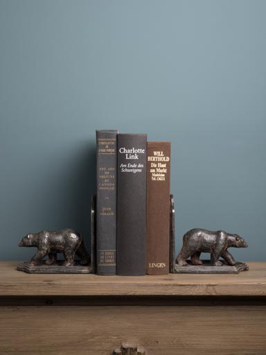 Serre-livres ours en fonte