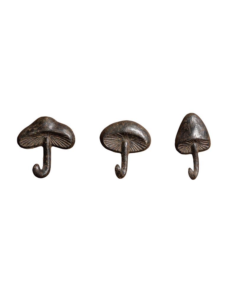 S/3 mushrooms hooks cast iron - 2