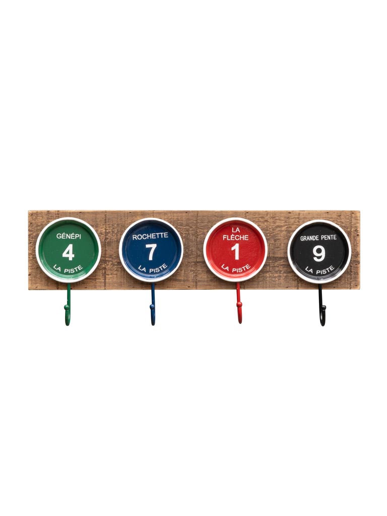 Coat rack 4 hooks ski runs - 2