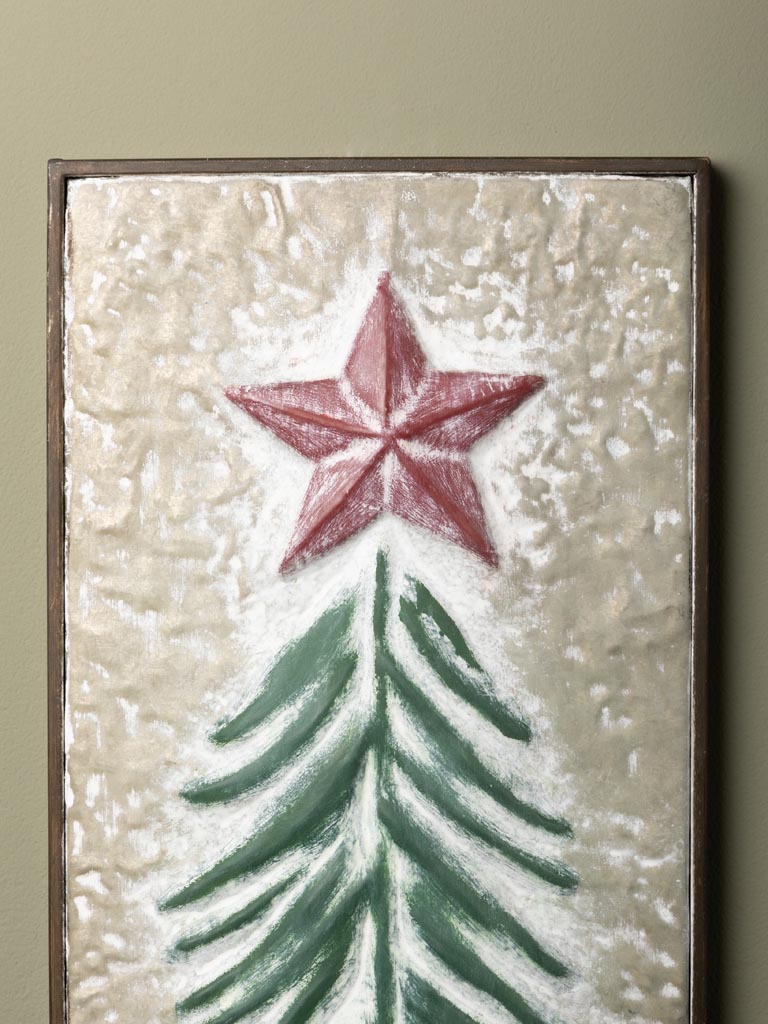 Panneau mural type zinc sapin de Noël - 3