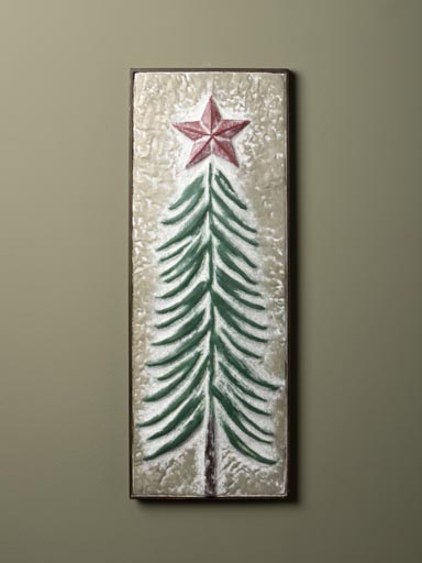 Metal plaque xmas tree