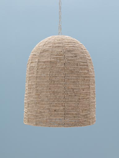 Hanging lamp Chandra wooden beads