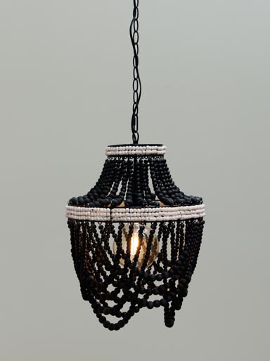 Black hanging lamp Namibia wooden beads
