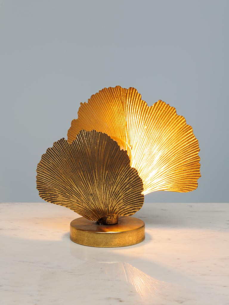 Table lamp with 2 Ginkgo leaves - 3