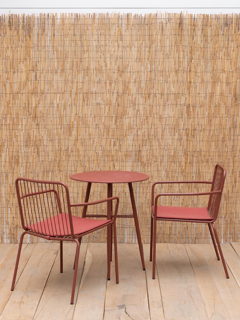 S/2  chaises rouges et table Tikka - 1