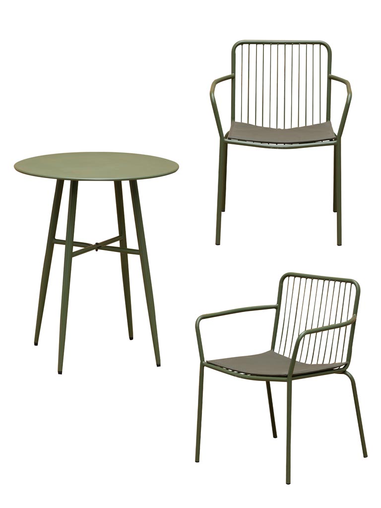 S/2 chaises vertes et table Tikka - 3