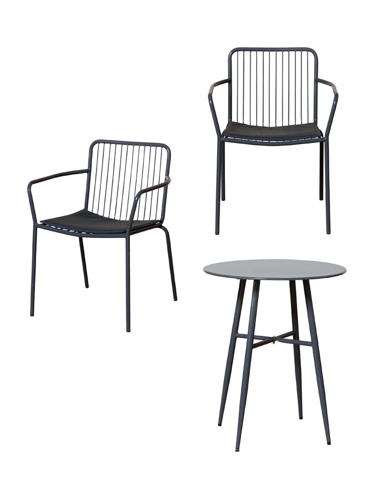 S/2 chaises bleues et table Tikka - 4