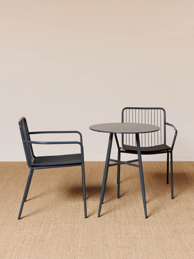 S/2 chaises bleues et table Tikka - 1