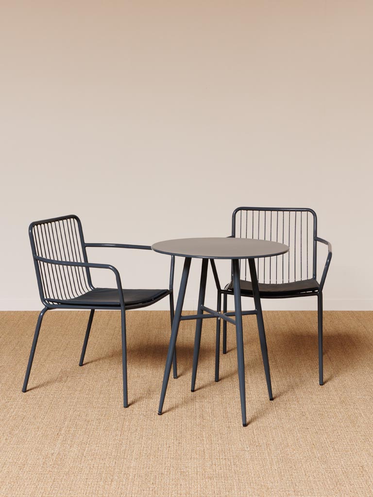 S/2 chaises bleues et table Tikka - 5