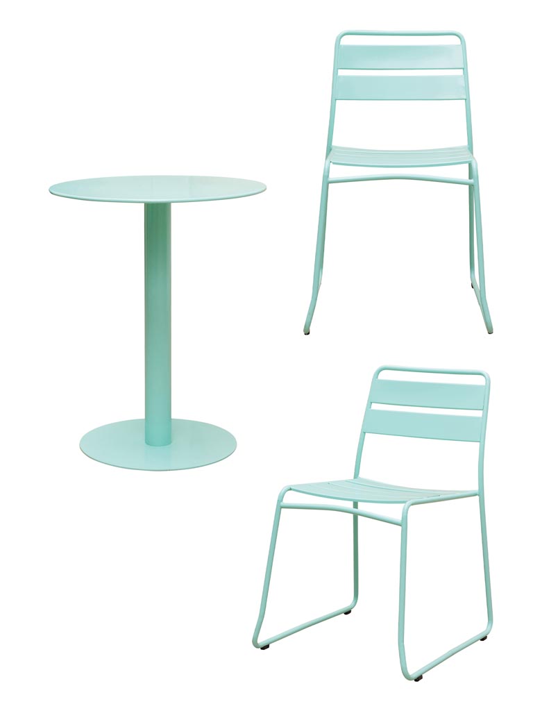 S/2 blue outdoor chairs and table Pop - 3