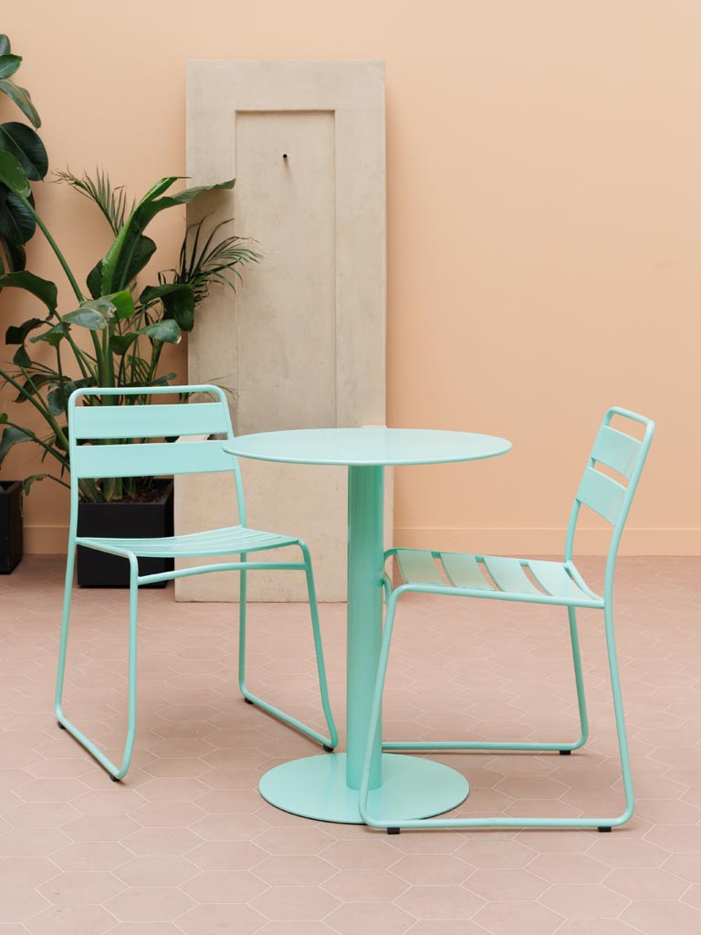 S/2 blue outdoor chairs and table Pop - 1