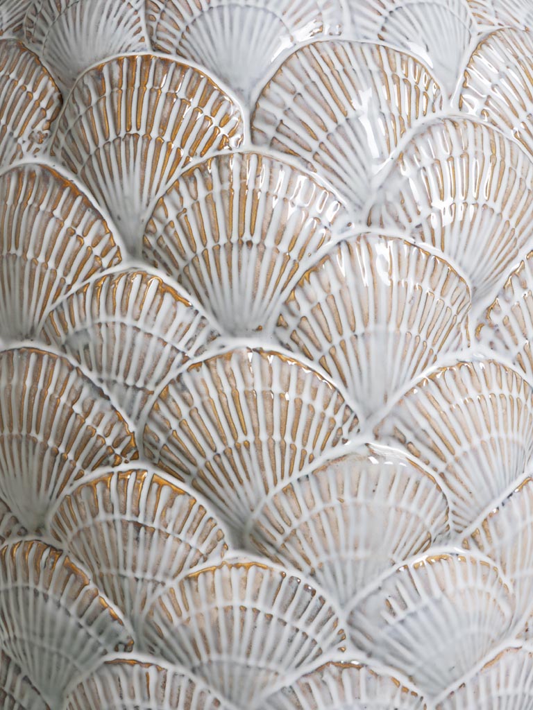 Haut vase coquillages Pecten blanc - 3
