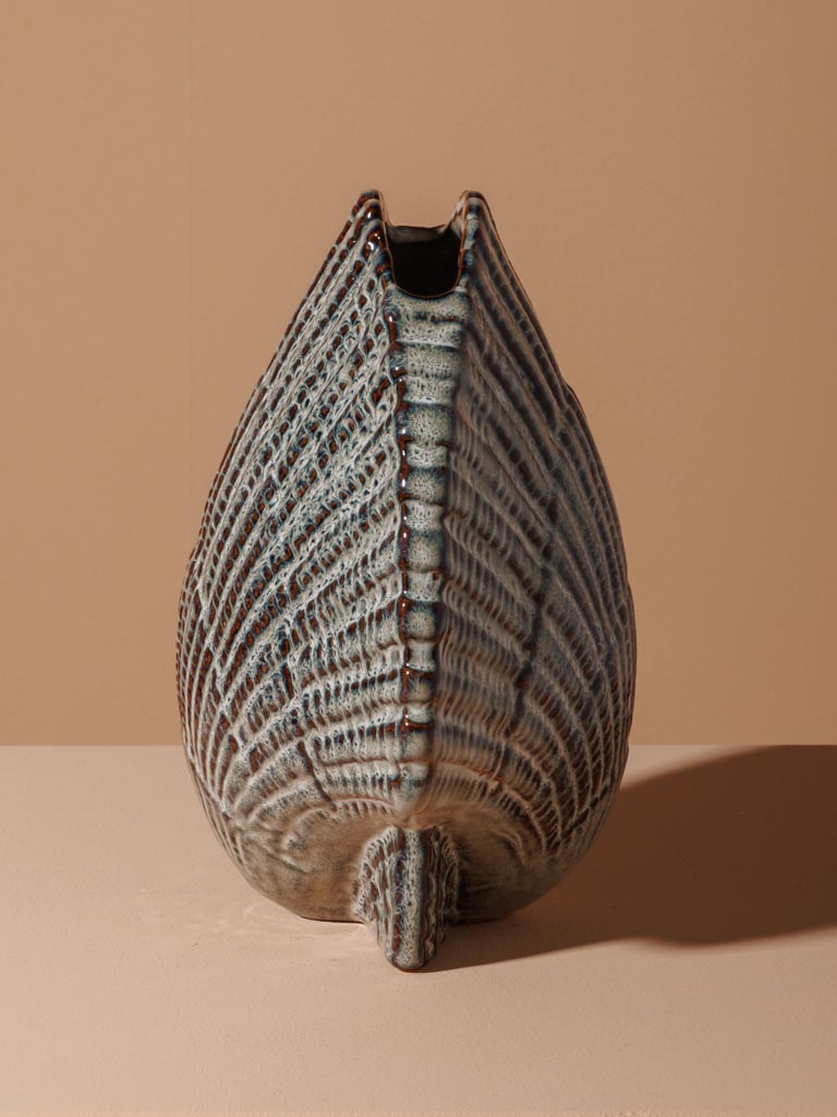 Grey shell vase Pecten - 4