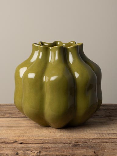 Ceramic green vase Calcium