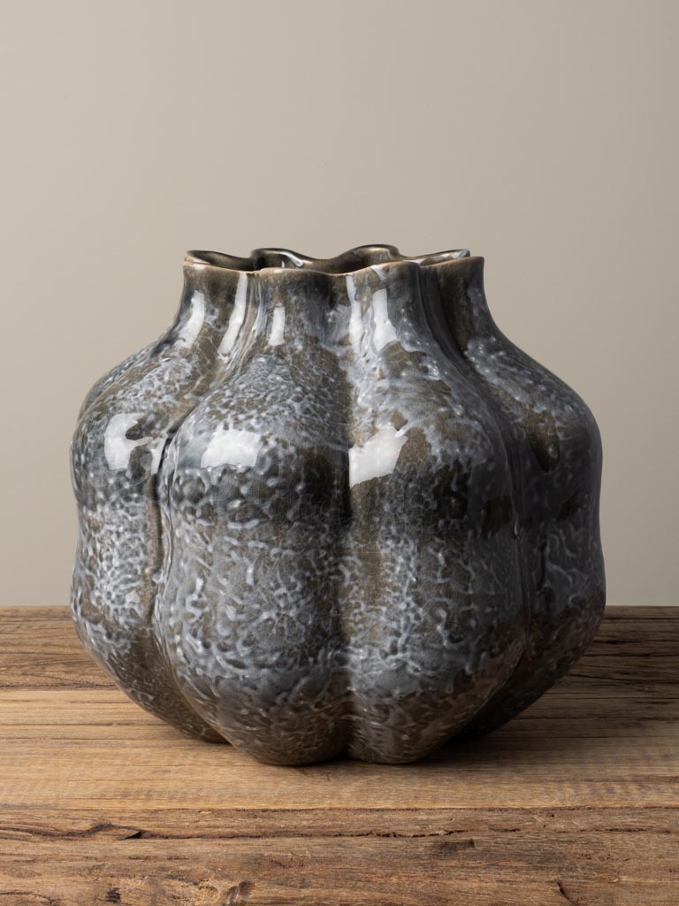 Ceramic grey vase Pyrite - 1