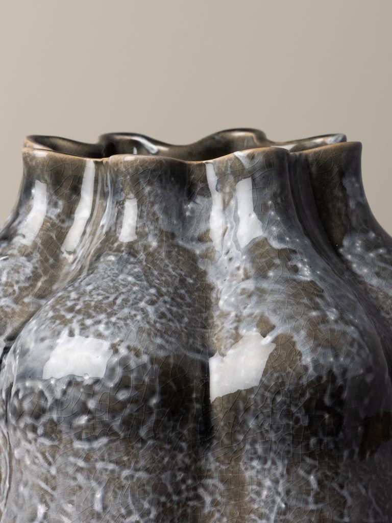 Ceramic grey vase Pyrite - 3