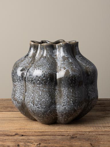 Ceramic grey vase Pyrite