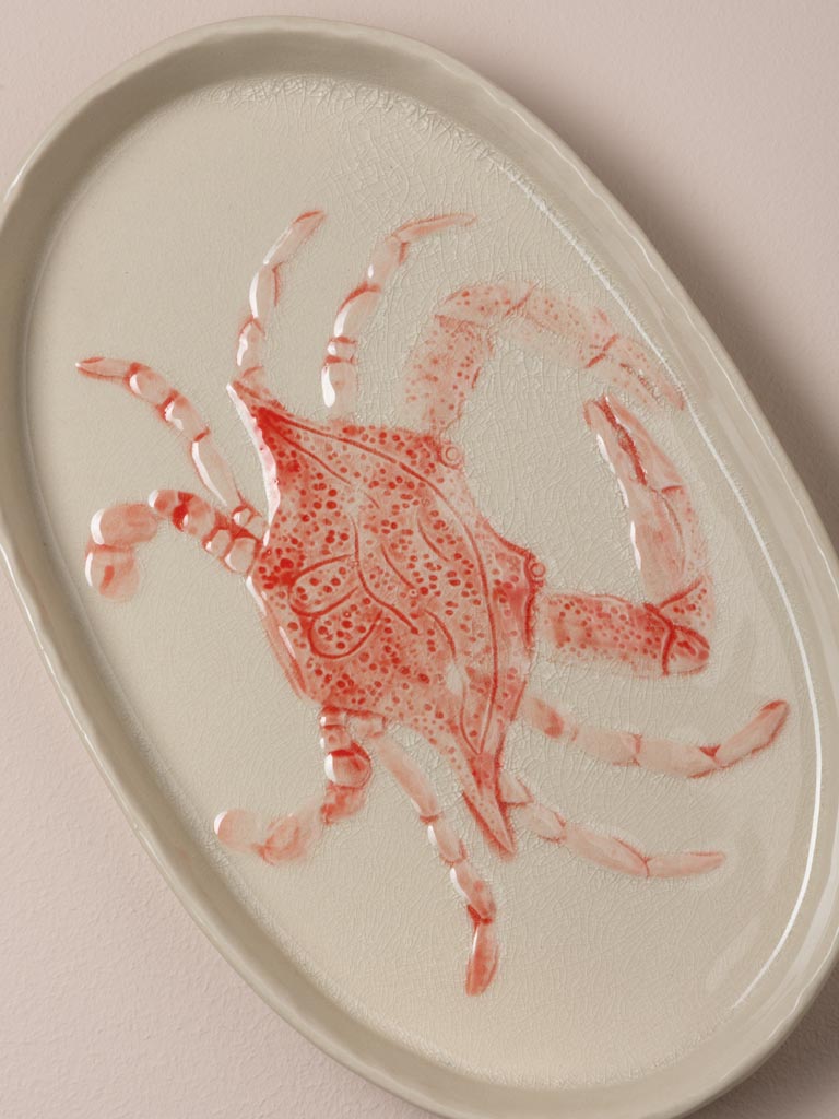 Plat oval Crabe rouge - 5