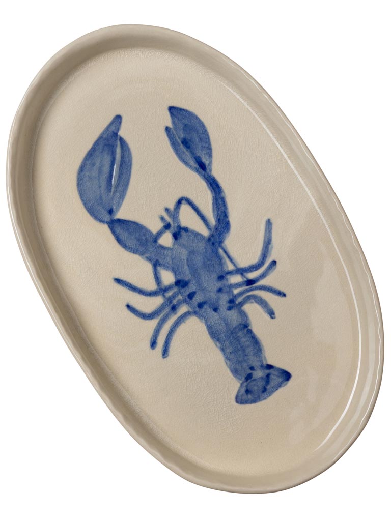 Assiette ovale homard bleu - 2