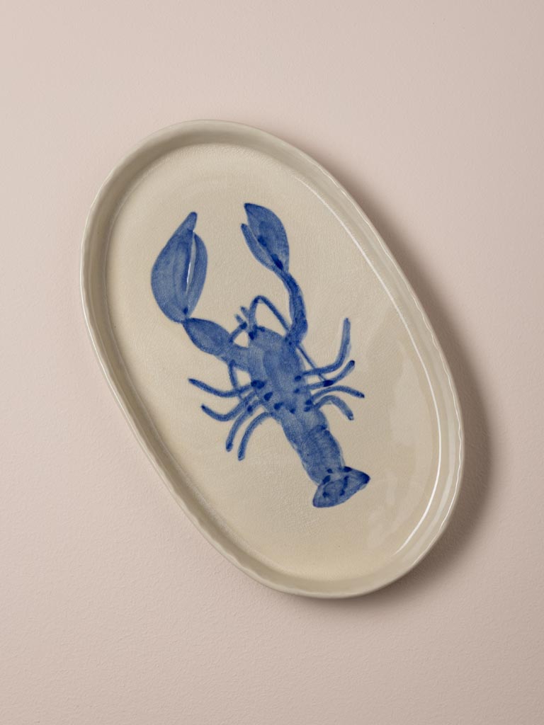 Assiette ovale homard bleu - 1