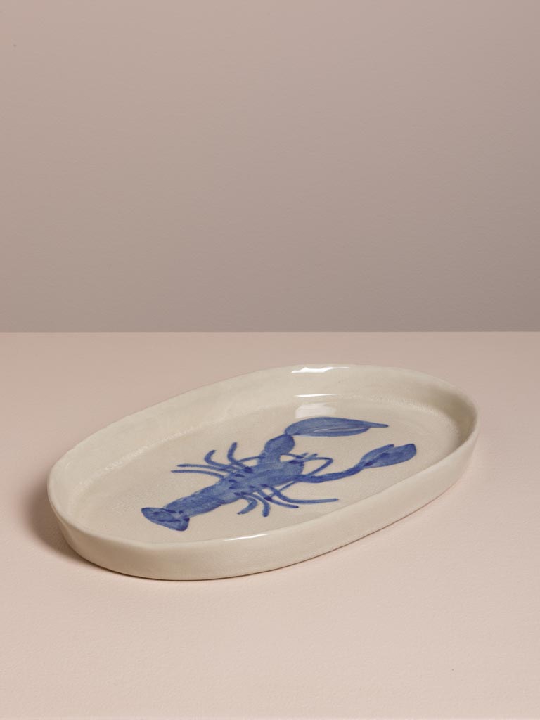 Assiette ovale homard bleu - 3