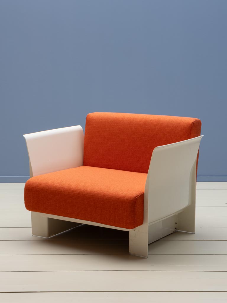 Orange armchair with white plexiglass Moda - 1