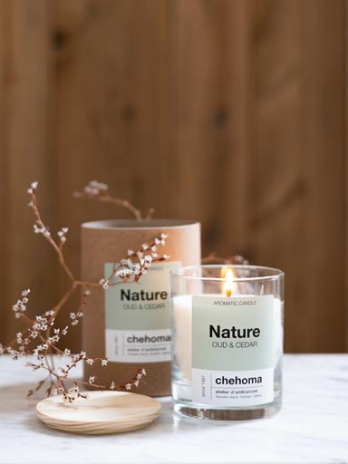 Candle NATURE - Oud & cedar-40h
