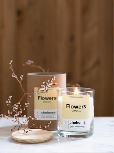 Bougie FLOWERS - Mimosa-40h