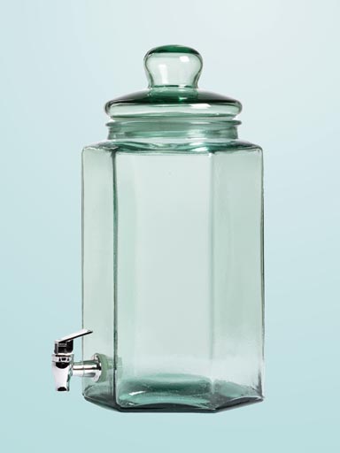 Beverage server 6.5 L recycled glass