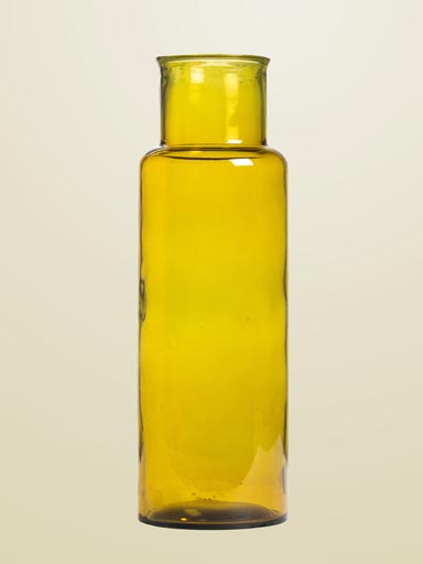 Vase jaune verre recyclé