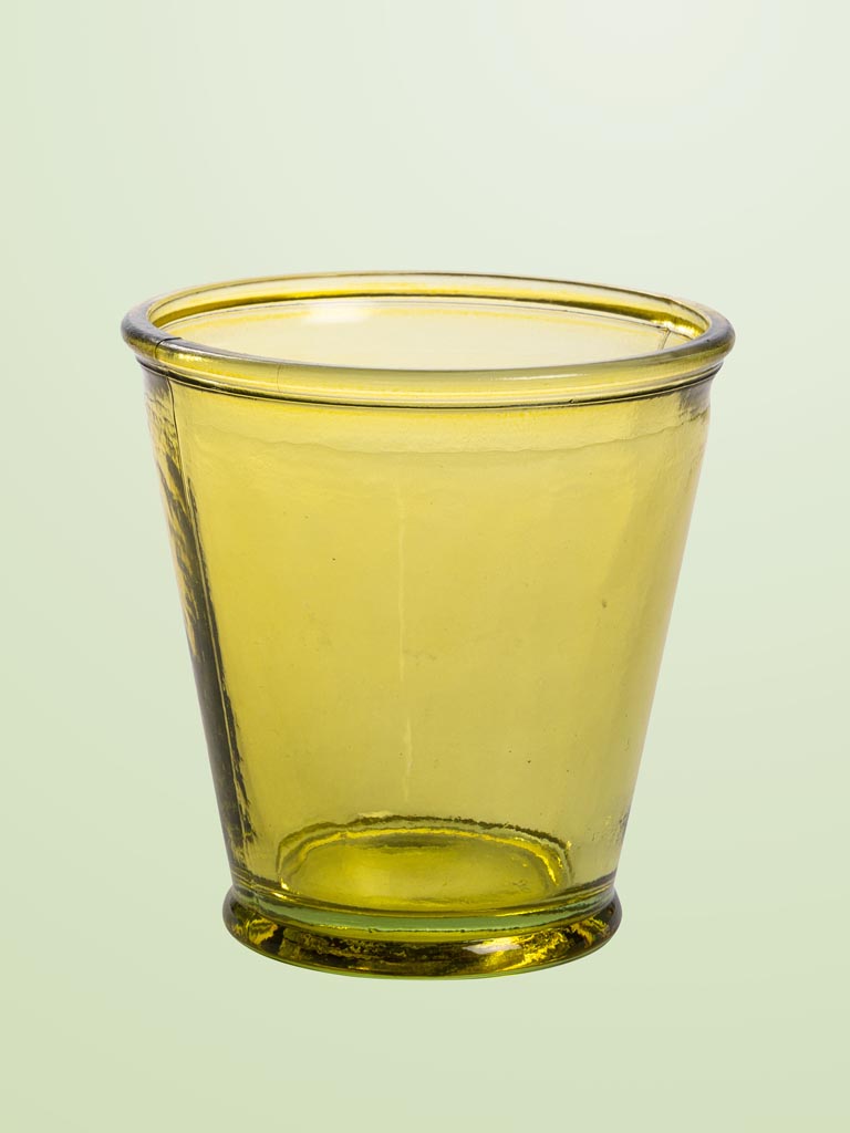 Yellow recycled glass tumbler 220CC - 1