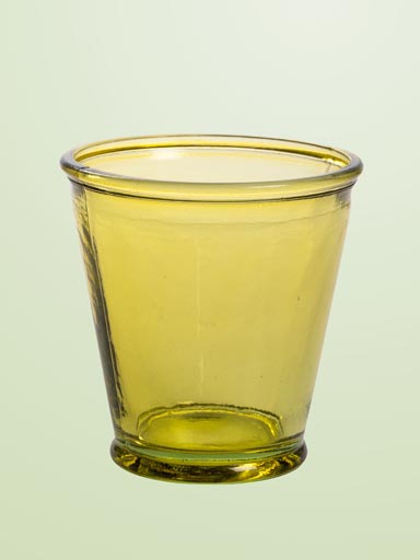 Yellow recycled glass tumbler 220CC