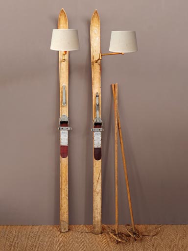 Wallsconce Pair of skis (25) classic shade (Lampshade included)
