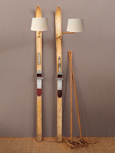 Wallsconce Pair of skis (25) classic shade (Lampkap inbegrepen)